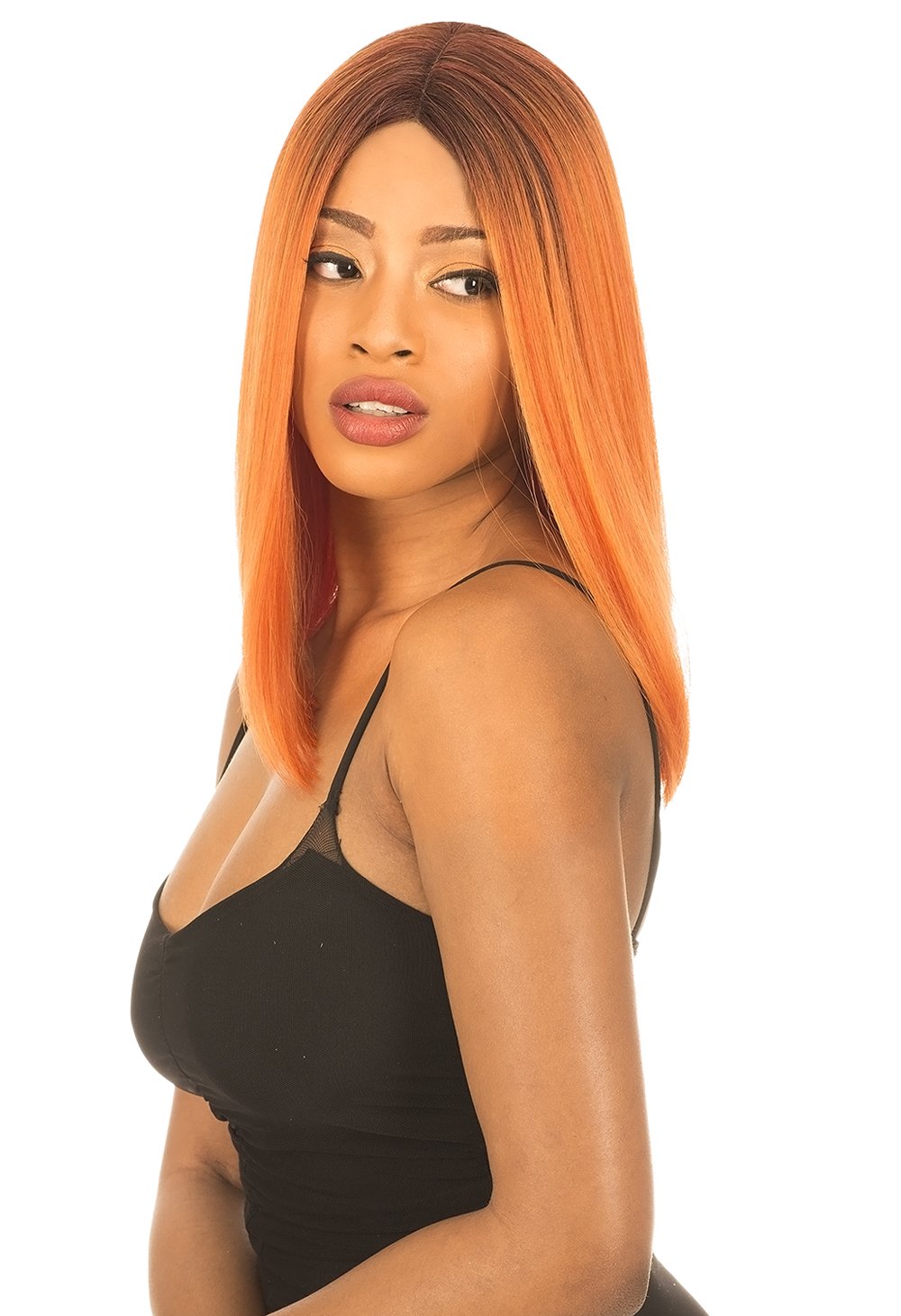 New Born Free Synthetic Lace Front Wig Curved Part Magic Lace MLC 203 (DYX4/ROSE GOLD)