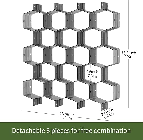 Miniatura 2 de Separador de panal de abejas, organizador de cajones ajustable para ropa interior, cinturón, bufanda, calcetines (negro (4 piezas)