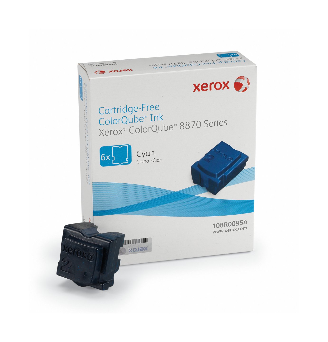 Xerox Encre Solide Cyan Colorqube 8870/8880 (6 Bâtons, 17 300 Pages) - 108R00954