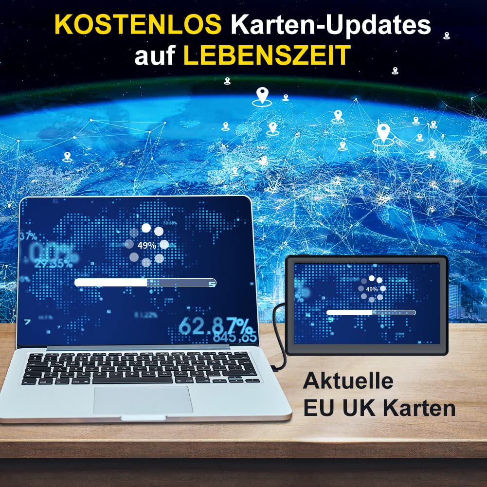 Produktbild von 7 Zoll Navigationsgerät Für Auto & LKW 2023 - Europa Karten Mit Lebenslangen Updates
