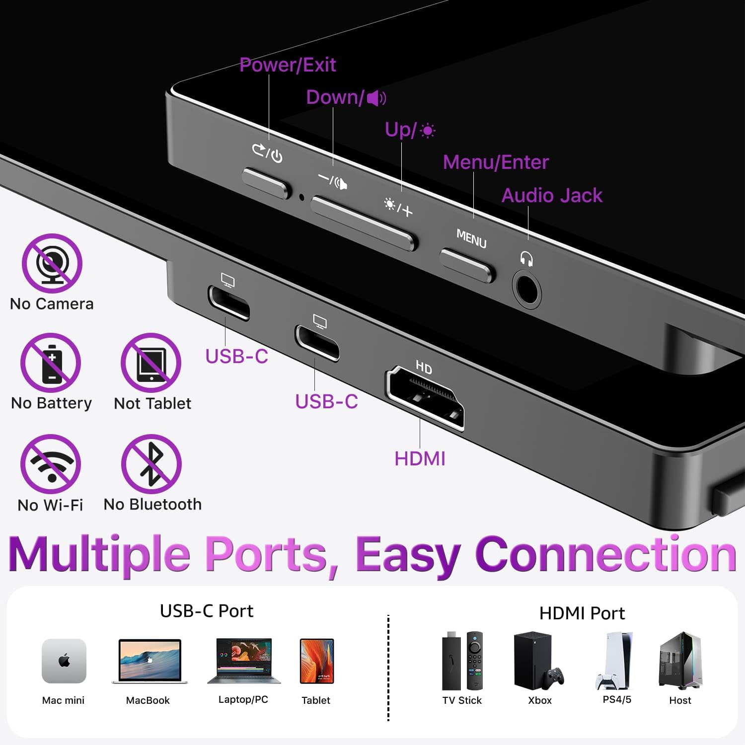 cocopar Portable Monitor Touchscreen 15.6 Inch 1080P FHD 90% sRGB Travel Monitor with Speaker HDMI USB-C Second Screen for Laptop MacBook Surface PC Xbox PS4/5, VESA Mountable, with Touchscreen 8 71Dbzi3THjL. AC SL1500