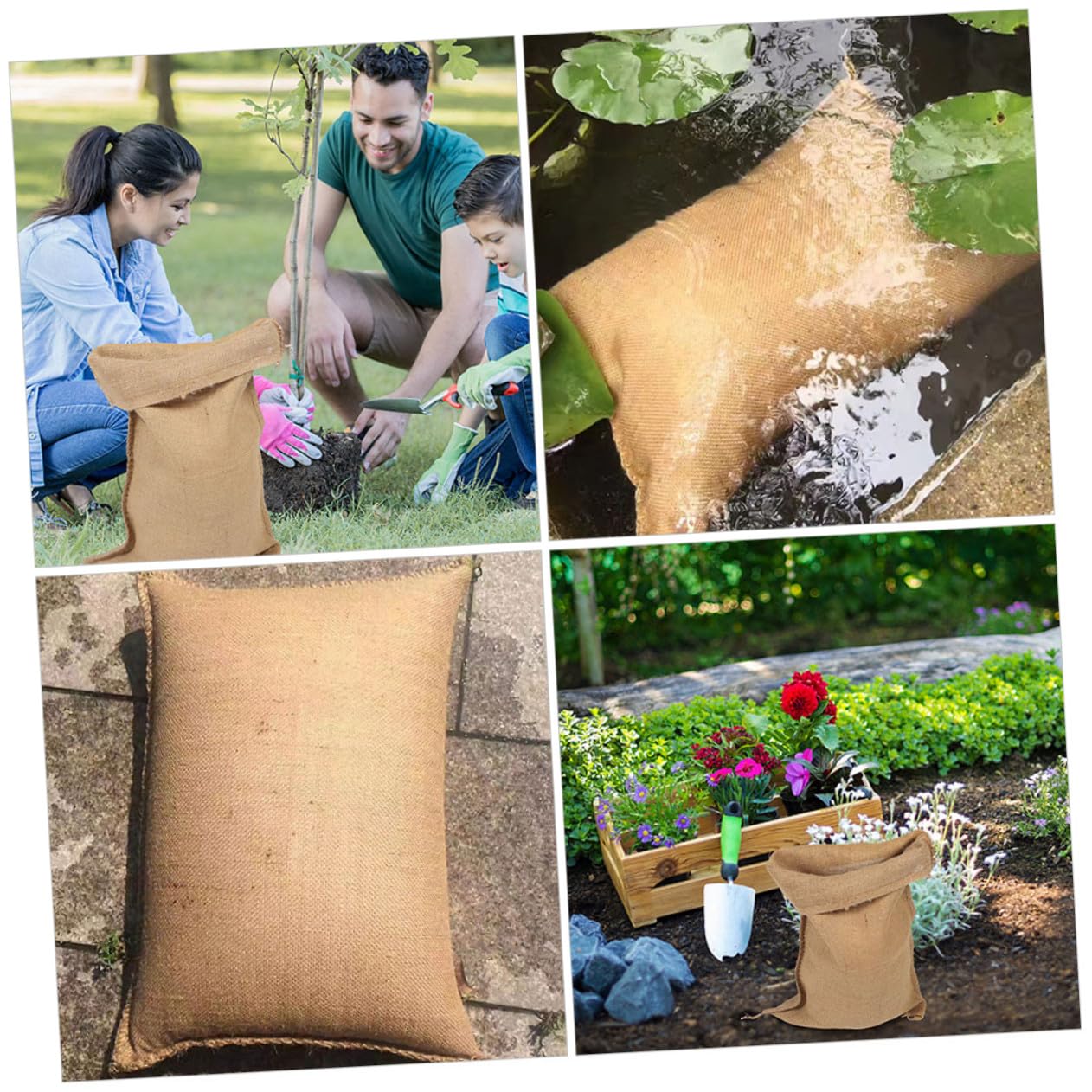 INOOMP 5 Stück Jutesäcke Sandsäcke 50x75cm Reißfest für Hochwasserschutz Gartenlagerung Gemüse Getreide