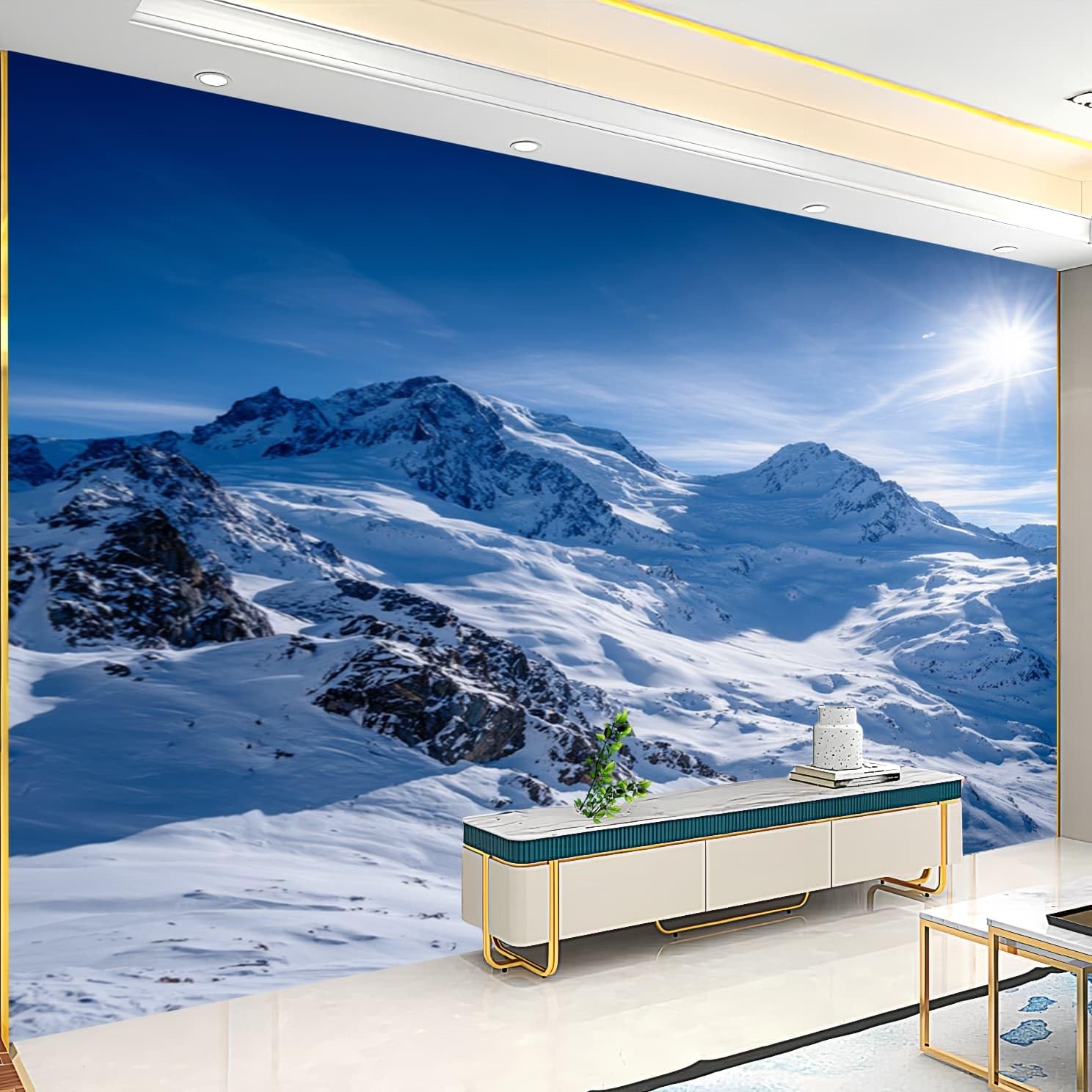 Carta da parati Fotografica 3D Blu 400x280 cm TNT Fotomurali Poster