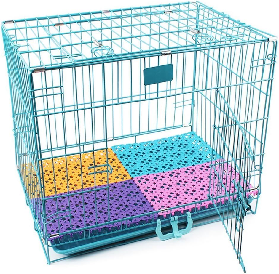 4-Pack Pet Mat for Bunny Rabbit Cage, 11.8 x 7.87 Inches Per Pieces Plastic Heart Hole Splice Feet Pad Water Leak Holder in Cages Dog Cat Rabbit Mats (Colorful)