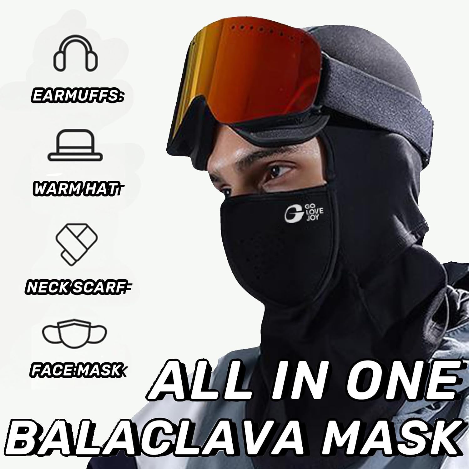 Magnemask Balaclava Face Mask with Magnetic Seams Windproof Winter Fleece Mask Face Cover for Skiing Hiking Cycling