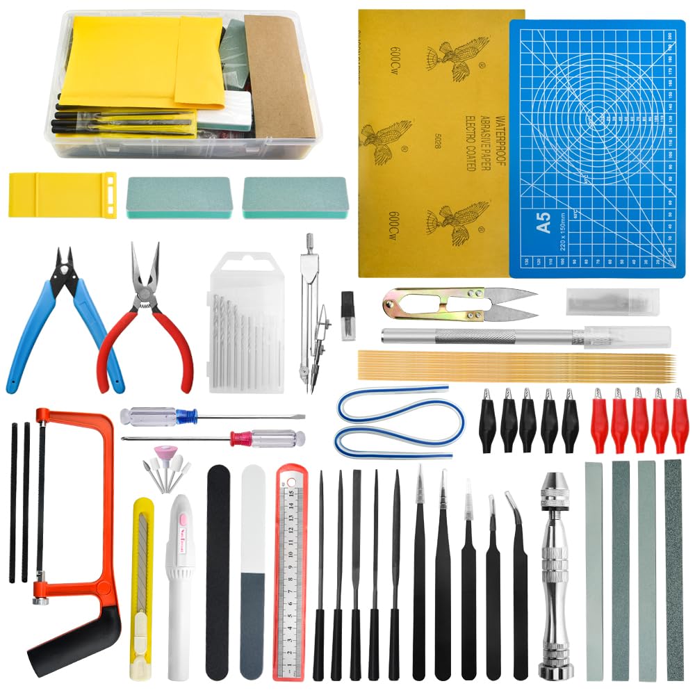 Bigstone 85 PCS Gundam Model Tools Kit Hobby Building Tools Set for Cars, Airplanes, Buildings, Gundam, Robots Models Building Repairing and Fixing ext.