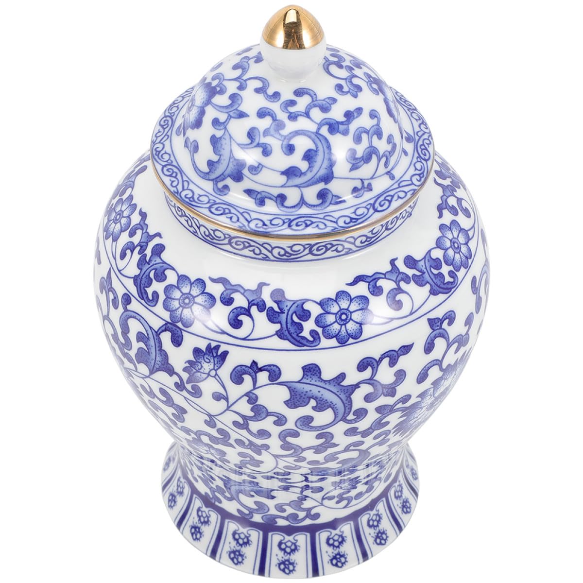 Tarro de Cerámica Azul 44 Oz para Almacenamiento de Té Suelto y Dulces Tapa, Adecuado para Uso en Cocina y Espacio de Trabajo