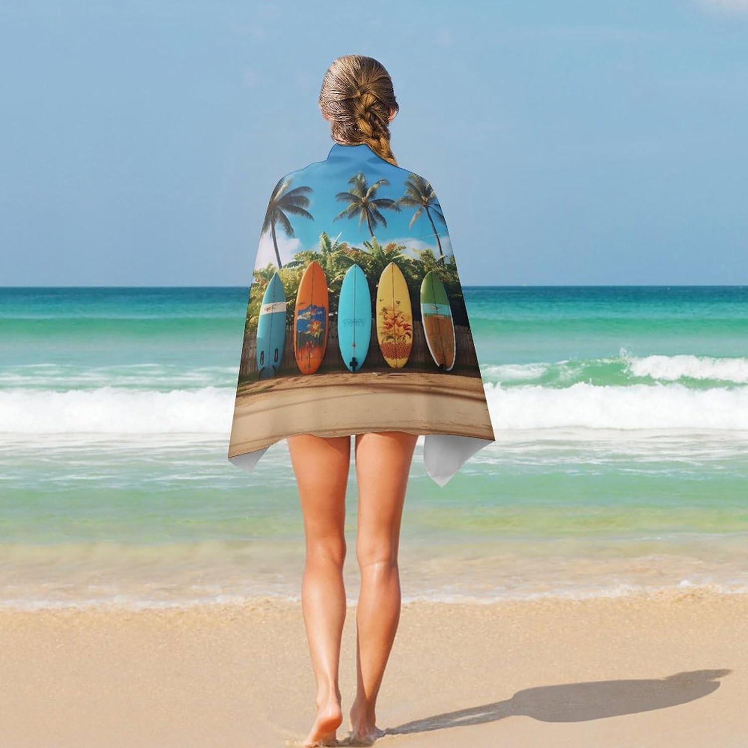 Swimming Towel, Surf's Up Surfboard Printed Fashion Towel,Portable Towel,Durable Towel