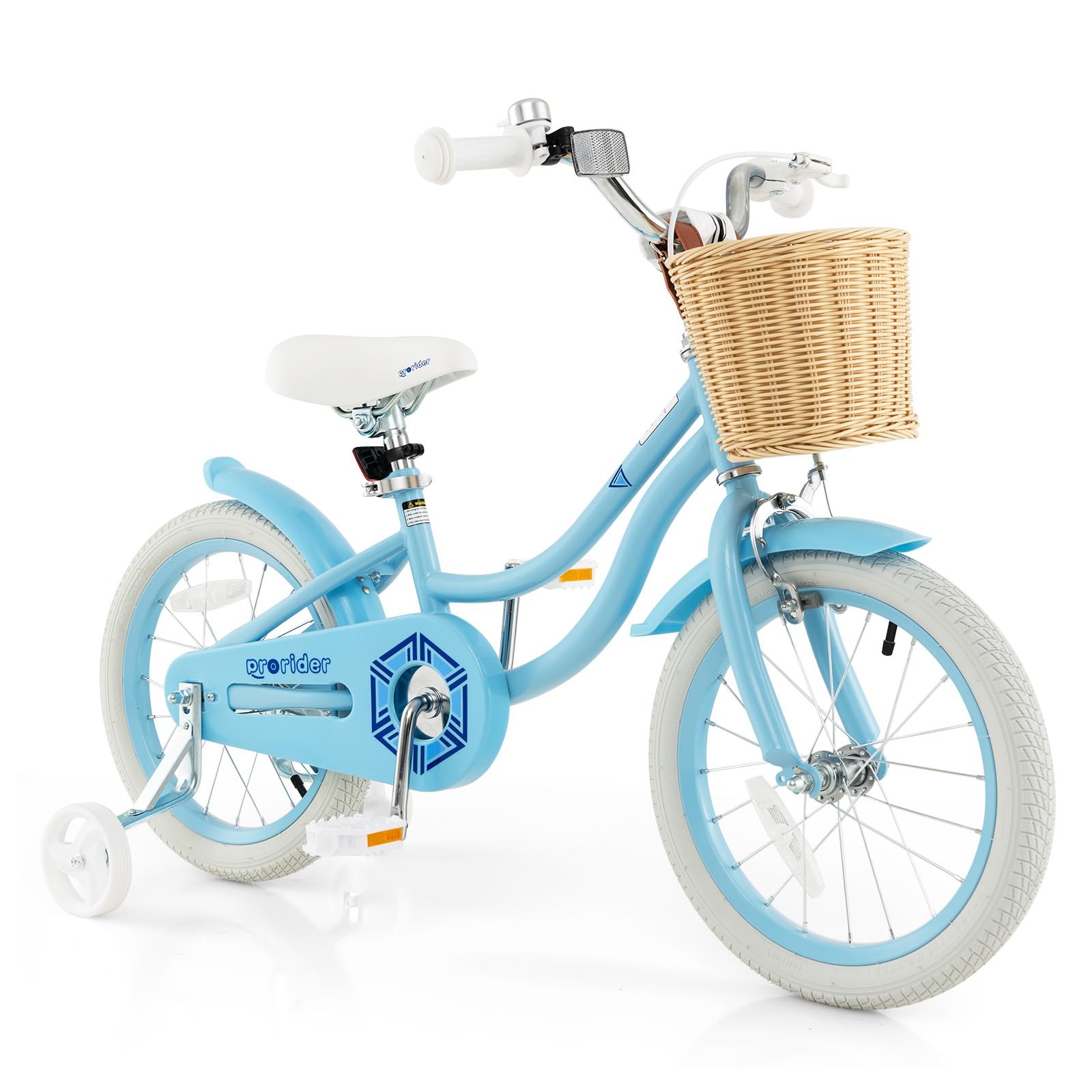 BABY JOY Kids Bike, 16 Inch Kids Bicycles for 4-7 Years Old Children with Training Wheels, Adjustable Height, Handbrake & Coaster Brake, Boys Girls Bike (Blue)