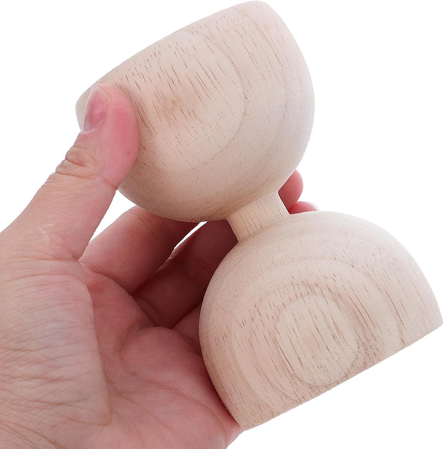 2pcs Wood Carved Staircase Finial Post Caps Hourglass Design Round Wooden Fence Post Covers for Home and Villa Decking Decoration