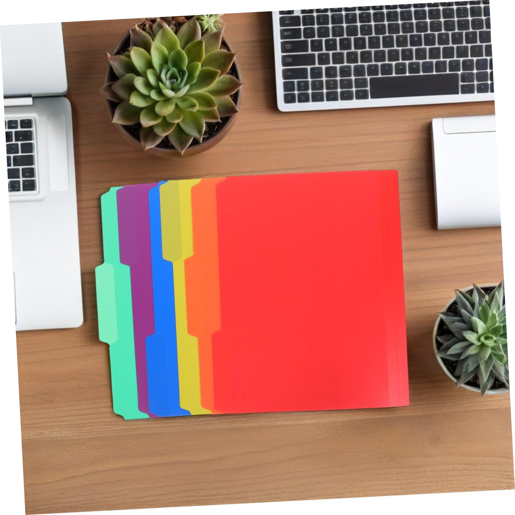 36 Stück Kunststoff Manila Papier Ordner mit 1/3 Schnitt und Register für Effiziente Dokumentensortierung im Büro und Projektmanagement
