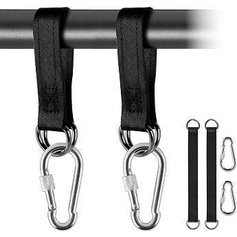 Hammock Attachment Pack of 2 Swing Hanging Kit Swing Attachment Swing Suspension Attachment Nylon Hanging Strap with 2 Heavy Duty Carabiners and D-Rings for Swing Hammocks