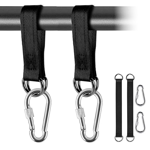 Hängematten Befestigung, 2 Stück Swing Hanging Kit Schaukel Befestigung Schaukel Aufhängung Befestigung Nylon Hanging Gurt mit 2 Schwerlast Karabinern und D-Ringen für Schaukel Hängematten