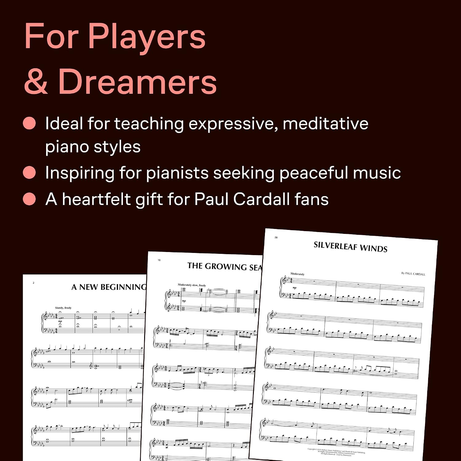 Paul Cardall Peaceful Piano | Sheet Music | 18 Original Songs for Piano Solo | Beautiful Christian and New Age Music Arrangements | Gift for Pianists and Music Lovers | Piano Solo Collection