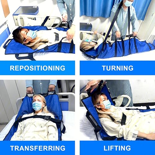 Miniatura 5 de Almohadilla de cama de posicionamiento con asas reforzadas, hoja de transferencia de pacientes hospitalarios, camilla suave para girar y