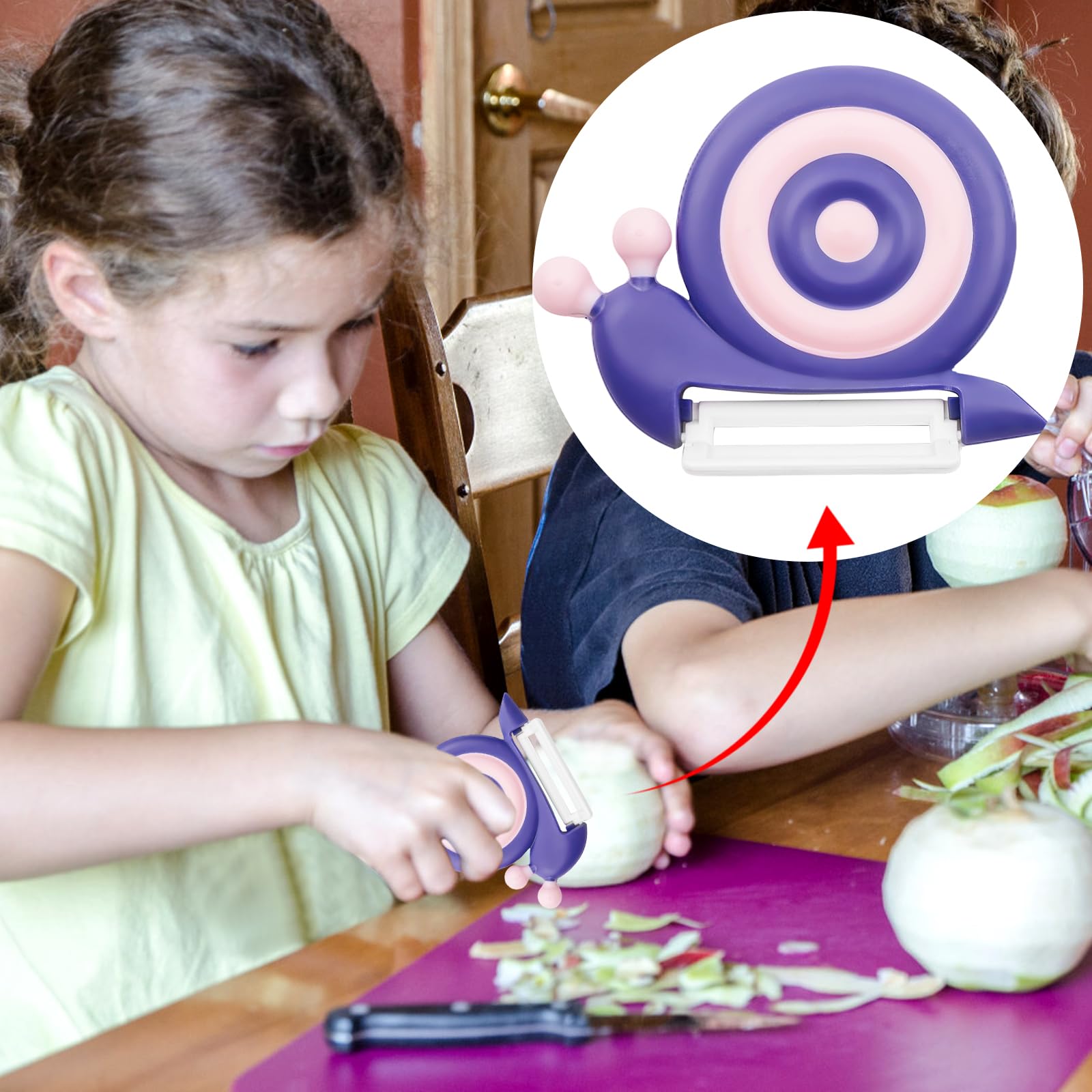 DGMI Kinder Sparschäler Schnecke - Keramik Gemüseschäler Mit Rutschfestem Griff