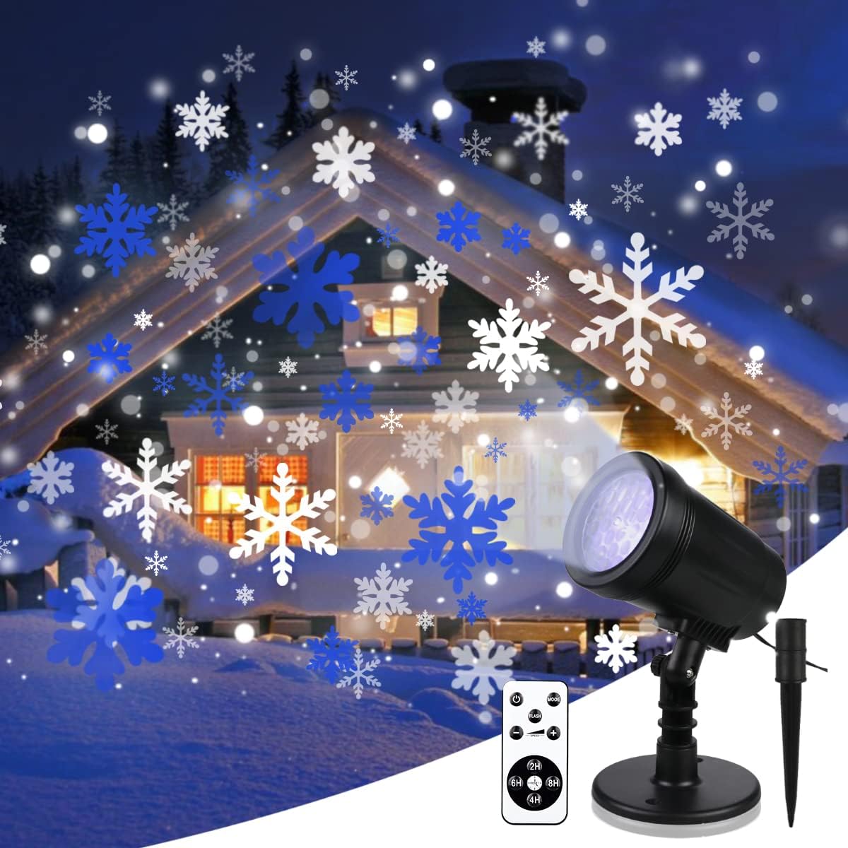Snowflake Projector Lights Yinuo Candle Light 8 Modes Light for Christmas, Wedding, Party, Festivals, Home, Garden, Bedroom, Outdoor Indoor, Wall Decorations 04