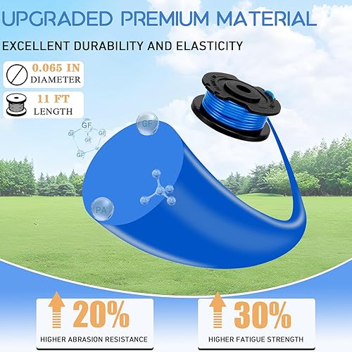 Miniatura 4 de Línea de recortadora de cuerda de 11 pies y 0.065 pulgadas compatible con repuesto para Ryobi One+AC14RL3A 18 V, 24 V, 40 V, carrete inalámbrico