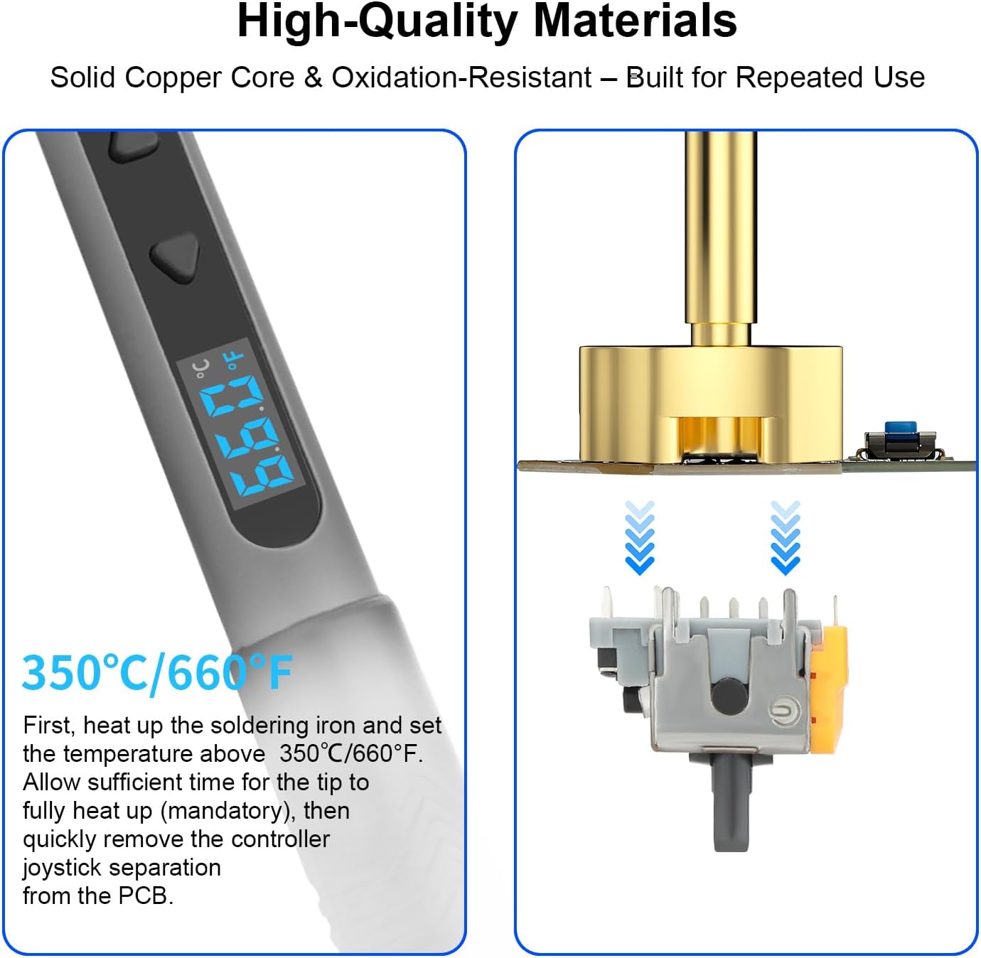 Joystick Soldering Iron Tip with 900M Hearting Tips Adapter Game Controller Joystick, P5,P4, Xbo Series X/S, Ones S/X/Elite, Switch Controllers Analog Sticks Repair Tool