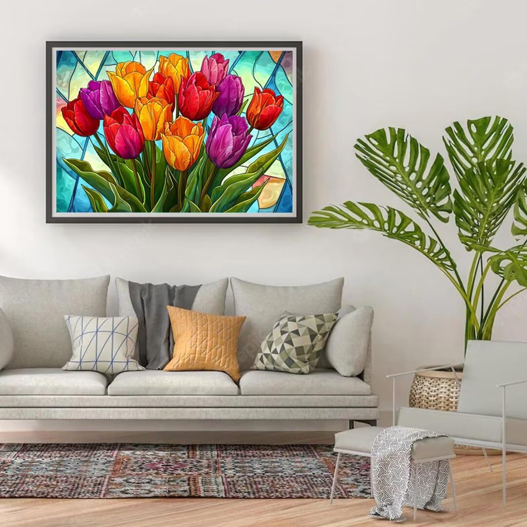 Générique 5D Flower Painting Diament Malarstwo Zestaw, DIY Fabryka Diament Kompletne zestawy, Diamentowe zestawy artystyczne dla dorosłych Początkujących, Square Diamond Rhinestone Ścieg krzyżykowy