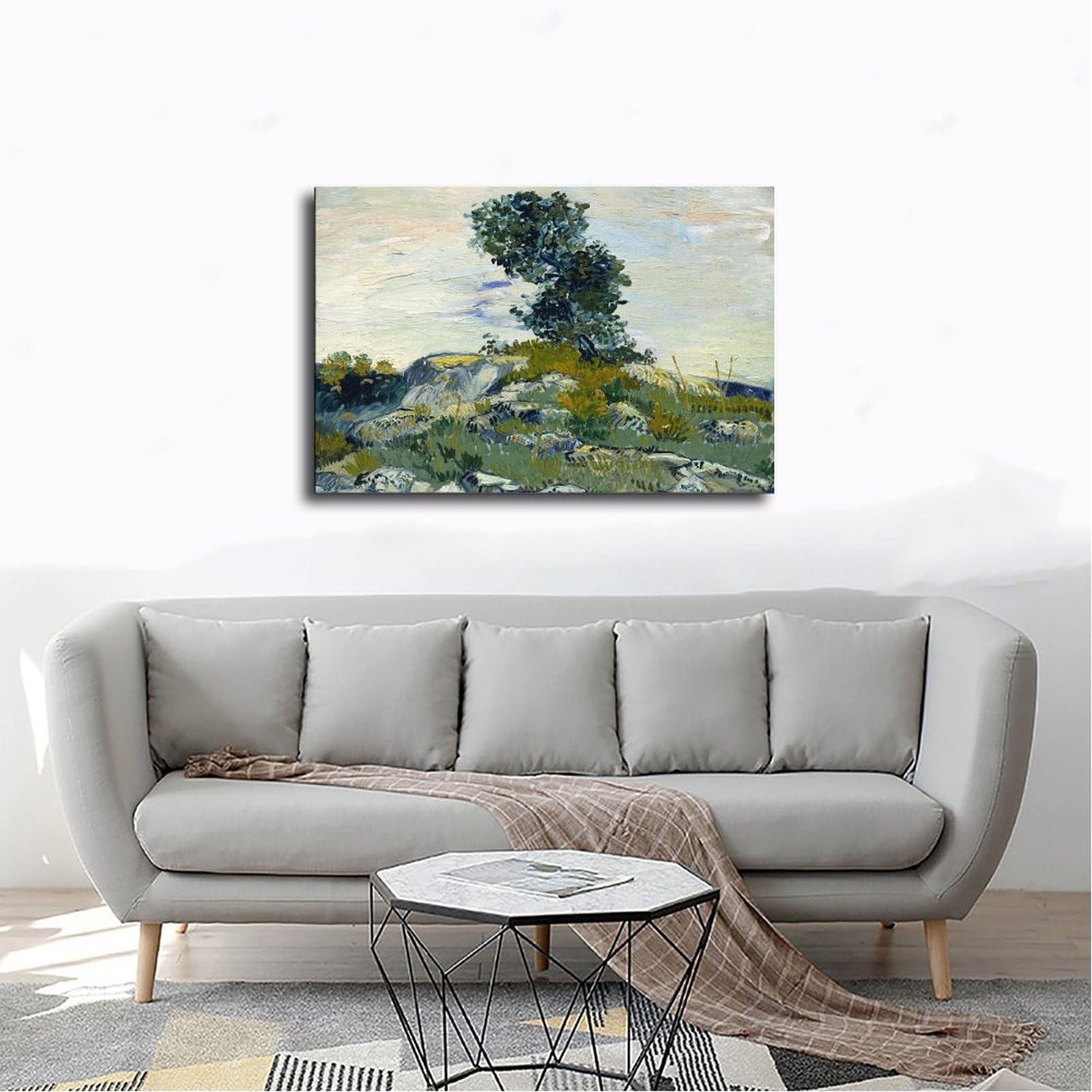 Poster vintage The Rocks di Vincent Van Gogh per l'estetica della stanza, stampa artistica da parete su tela, 61 x 91,4 cm