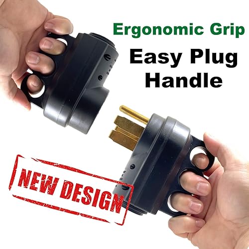 Miniatura 6 de Sintron NEMA - Enchufe de hoja recta 14-50P, mango ergonómico, rewirable, para caravana, caravana, remolque, viaje, 125250 voltios, 50 amperios, 3