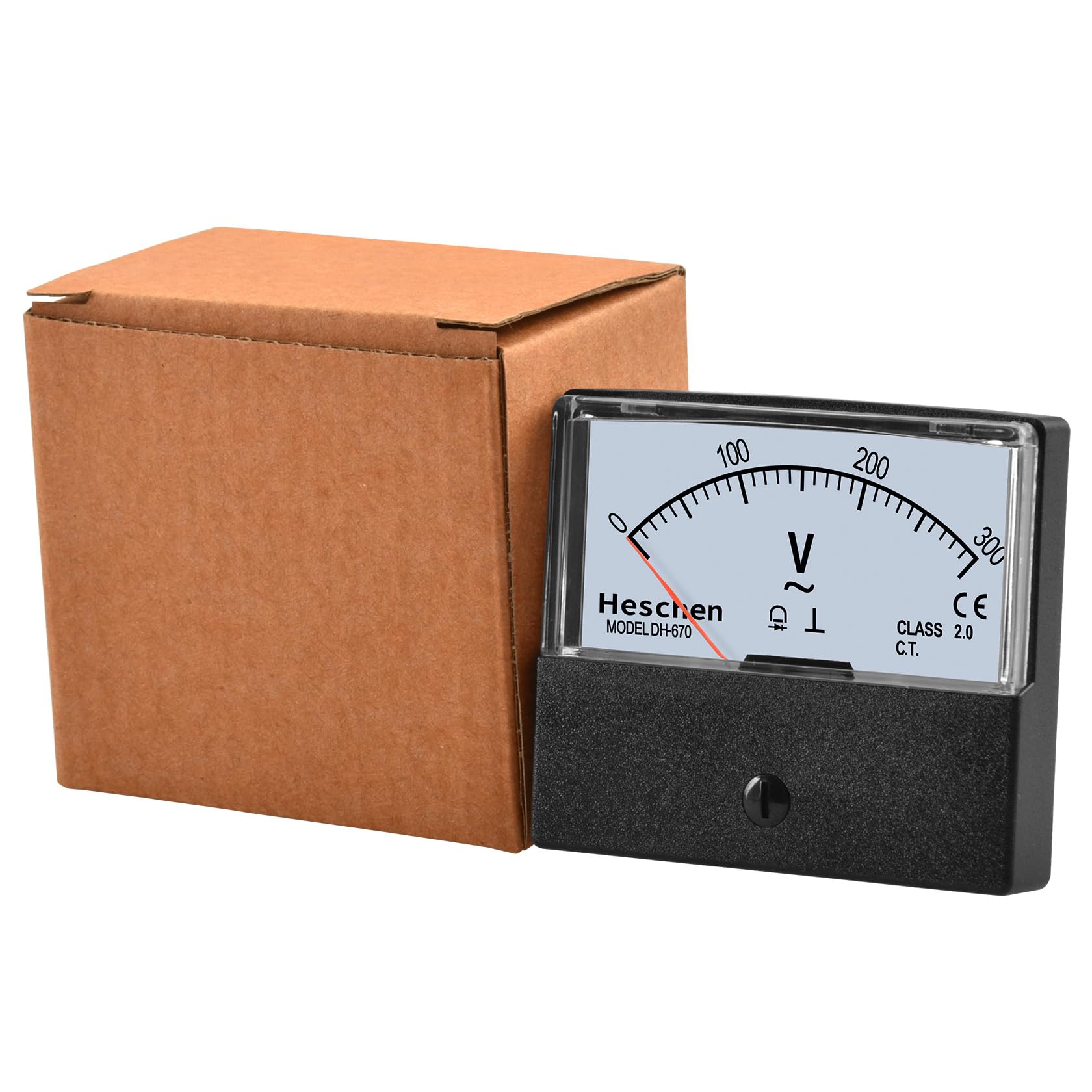 Heschen rettangolare voltmetro analogico pannello Volt tensione Meter 670 Style AC 0-300 V classe 2.5