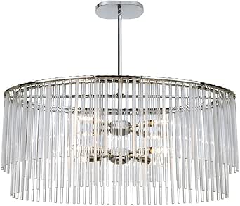 Crystorama 398-CH Contemporary Modern Eight Light Chandelier from Bleecker collection in Chrome, Pol. Nckl.finish, 36.00 inches