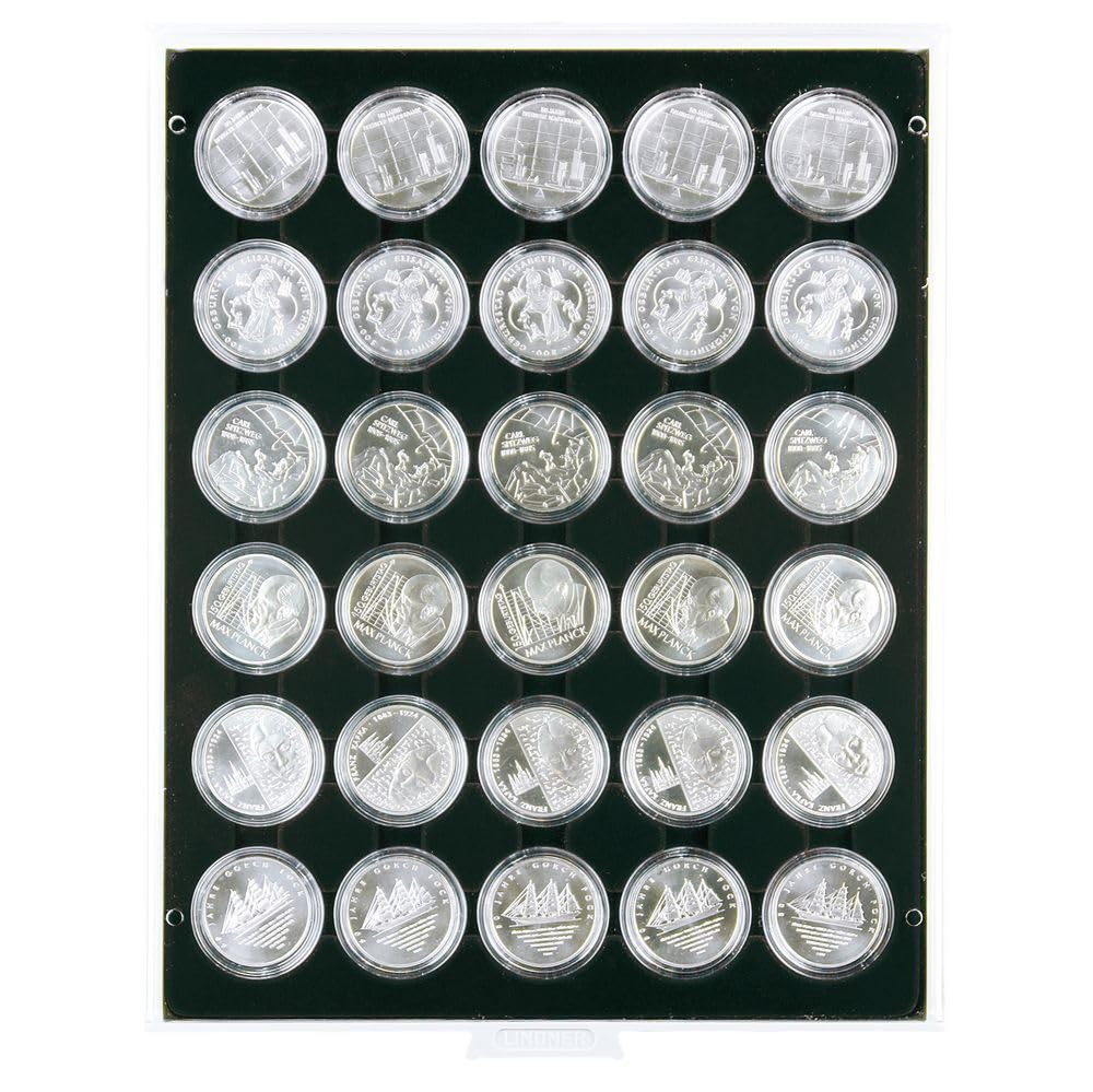 Bandejas para monedas de alta gama Lindner 2226C acabado Carbo