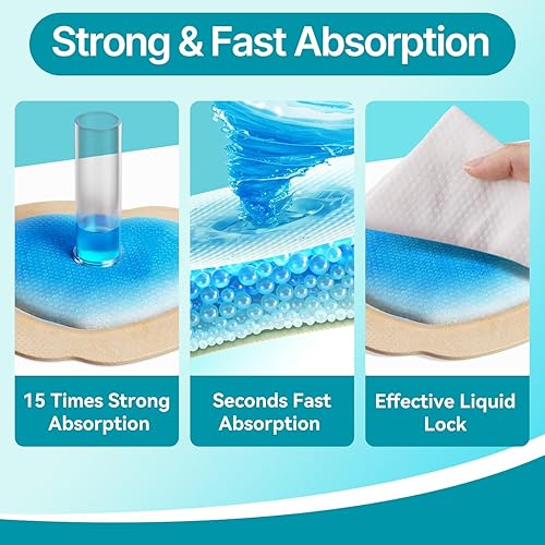 Miniatura 33 de Dimora Vendaje grande ultra suave para heridas, vendaje de espuma adhesiva de silicona con bordes, 7 x 7 pulgadas (almohadilla de 5 x 5 pulgadas)