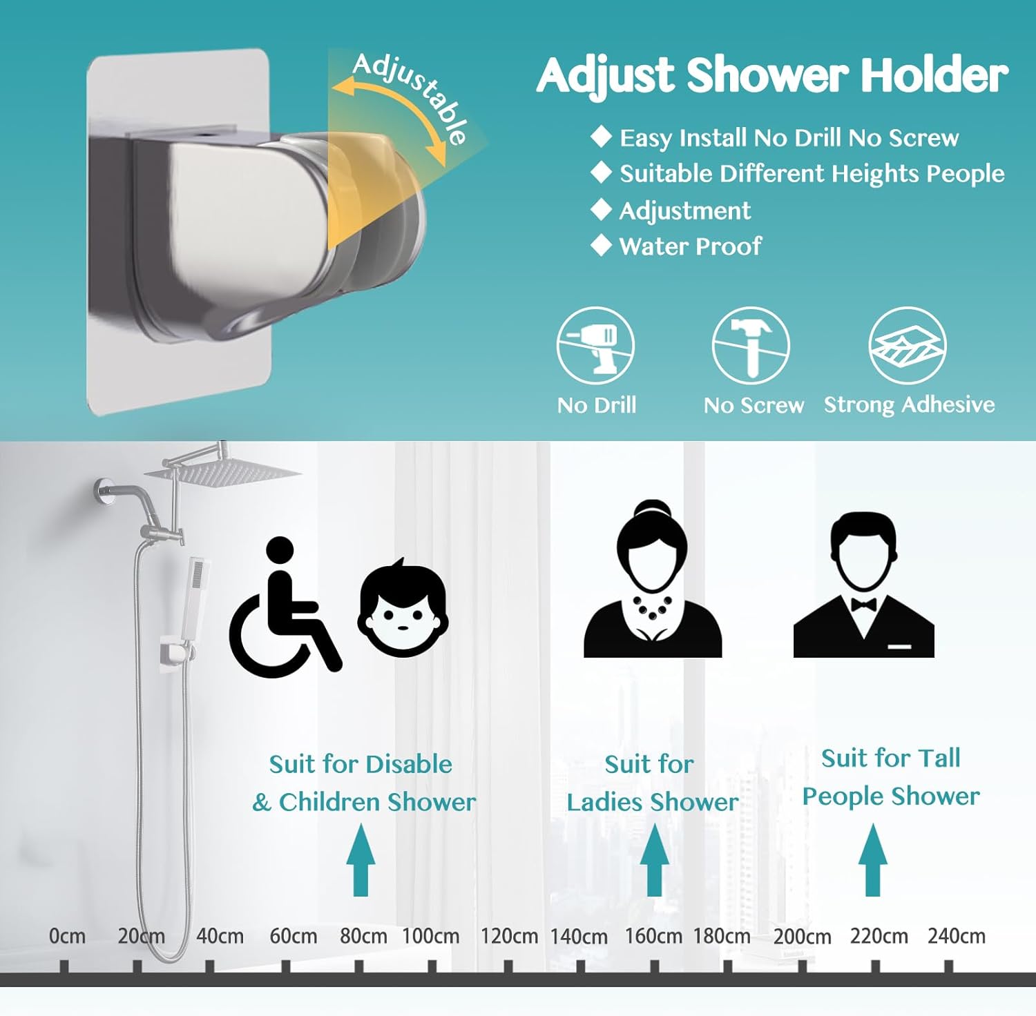 10" Metal Rain Shower Head with Handheld Spray Combo, 4 Settings Shower Diverter with Pause Mode, Stainless Steel Shower Wand, Adjustable Extension Arm, 71 Inch Extra Long Hose - Brushed Nickel