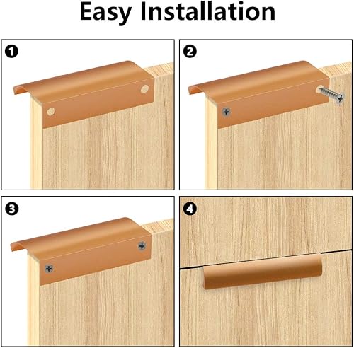 Miniatura 7 de BokWin 6 tiradores de borde de dedo de estilo moderno de 3.15 pulgadas, manijas de aluminio para cajones de muebles, mango oculto, manijas ocultas