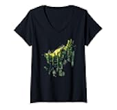 Womens Falcon Binary Number Programming Computer Science V-Neck T-Shirt