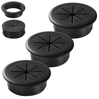 Desk Grommet 2 Inch 50 mm 3 Pieces, Desk Hole Cover for Cables Black, ABS Plastic Grommet Hole Cover for Wires Cables Through The Countertop by XIOGZAXI