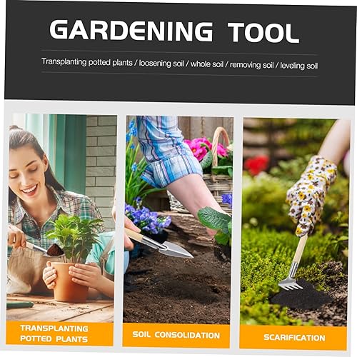Miniatura 9 de Herramienta de jardinería 9 piezas, rastrillo de pala, herramientas de plantación para tareas de jardín, equipo de horticultura compacto y versátil