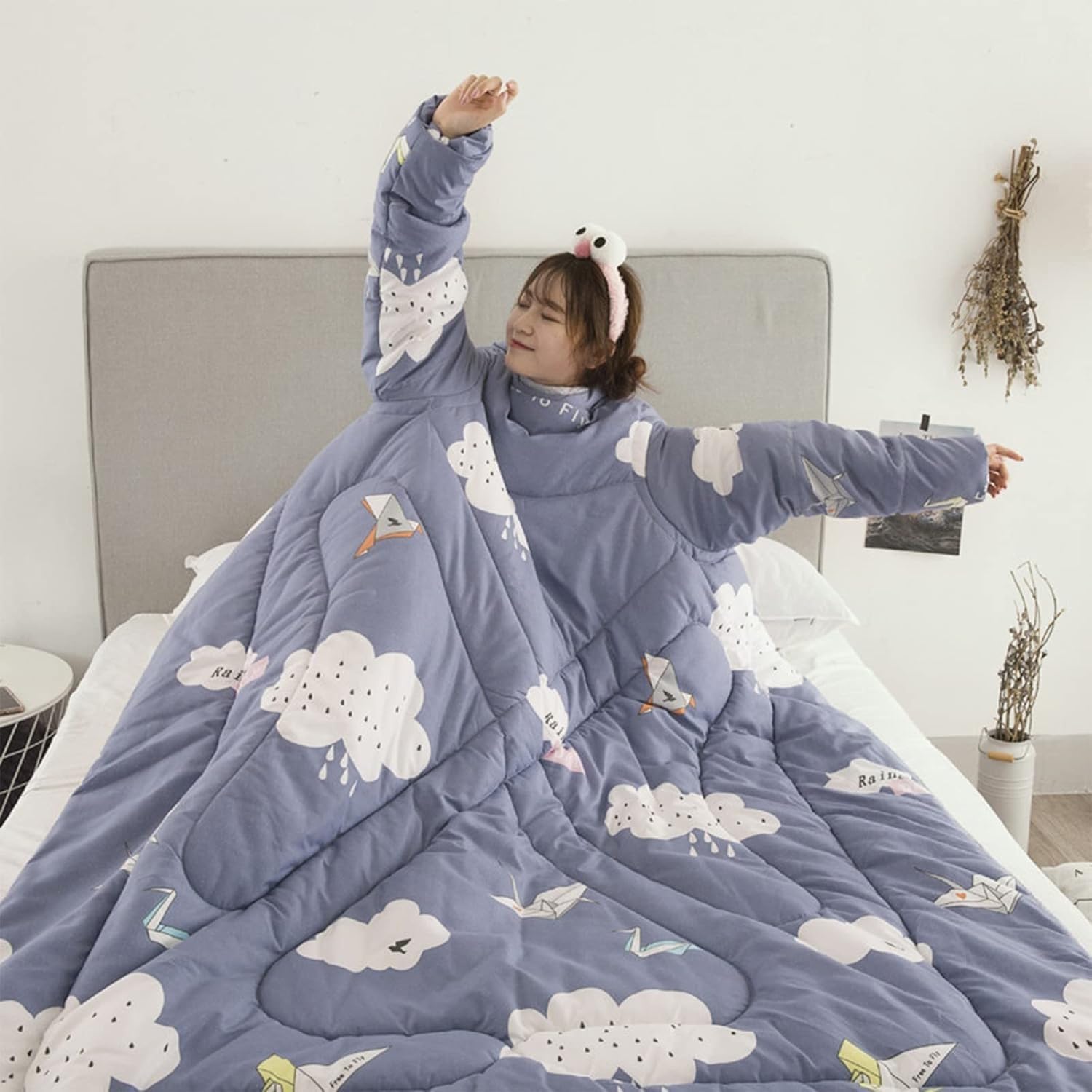 Talcus Winterdecke, Kuscheldecke, Schlafsack, TV-Decke, Tagesdecke, Sofadecke, Kuscheldecke mit Ärmeln(A,120x160 cm) Küche, Haushalt & Wohnen