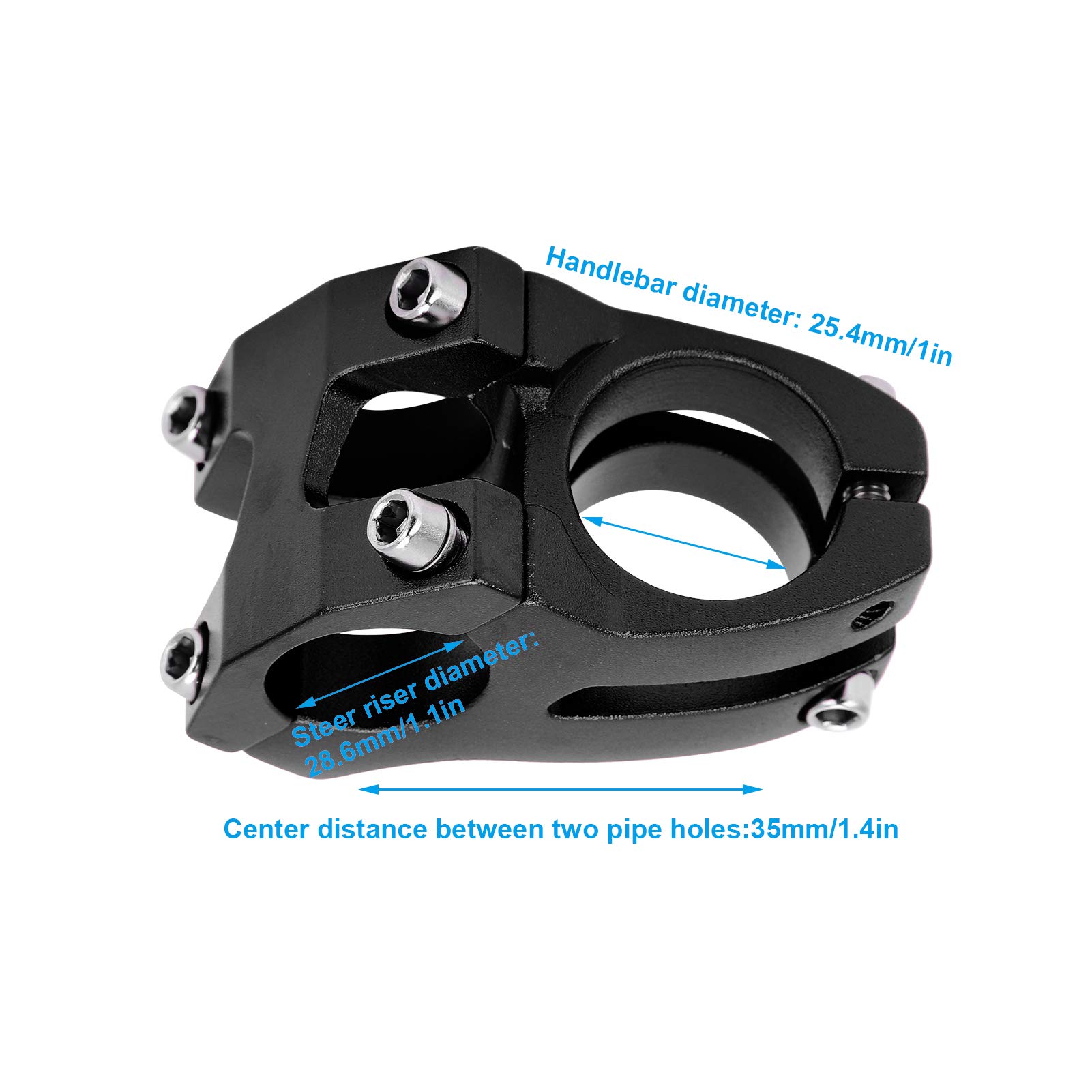 Mostek Rowerowy, Kierownica Rowerowa ze Stopu Aluminium 25.4x35mm Krótki Mostek Riser Rowerowy Trzpień Pusty do Roweru Górskiego Rower Szosowy