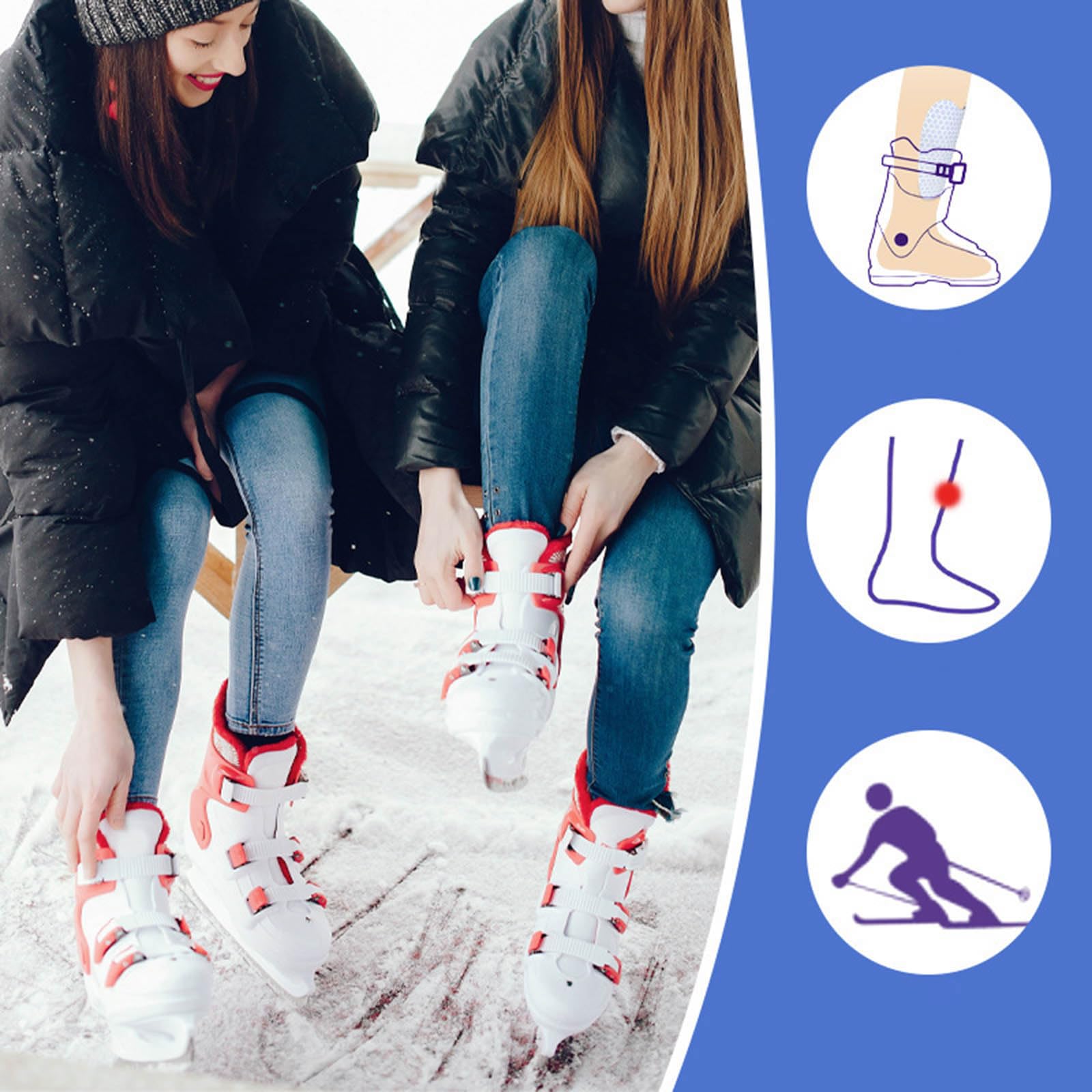 Protège-tibias pour le ski, coussinets en gel pour absorption des chocs, protections réutilisables pour bottes de ski pour adultes, protège-décompression pour snowboard et football