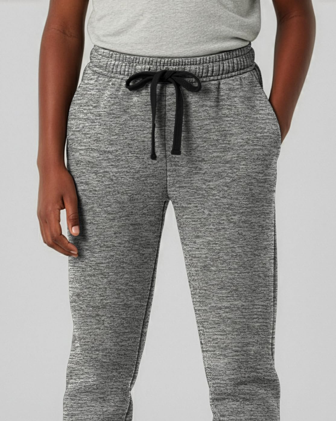 Real Essentials 3 Pack: Boys' Fleece Athletic Jogger Sweatpants - Kids Teens Active Athletic Pants with Pockets (Size 6-20) - Image 3