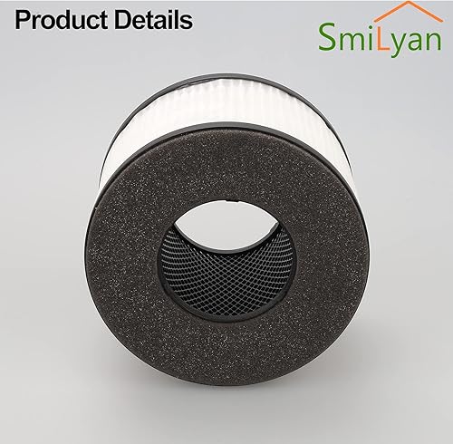 Miniatura 6 de Smilyan BS-03 - Filtro de repuesto HEPA para purificador de aire HEPA PARTU y Slevoo BS03, sistema de filtración 3 en 1, paquete de 2 (no apto para