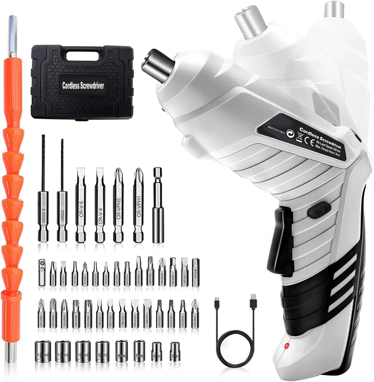 Shavingfun tournevis electrique 47 accessoires poignee reglable
