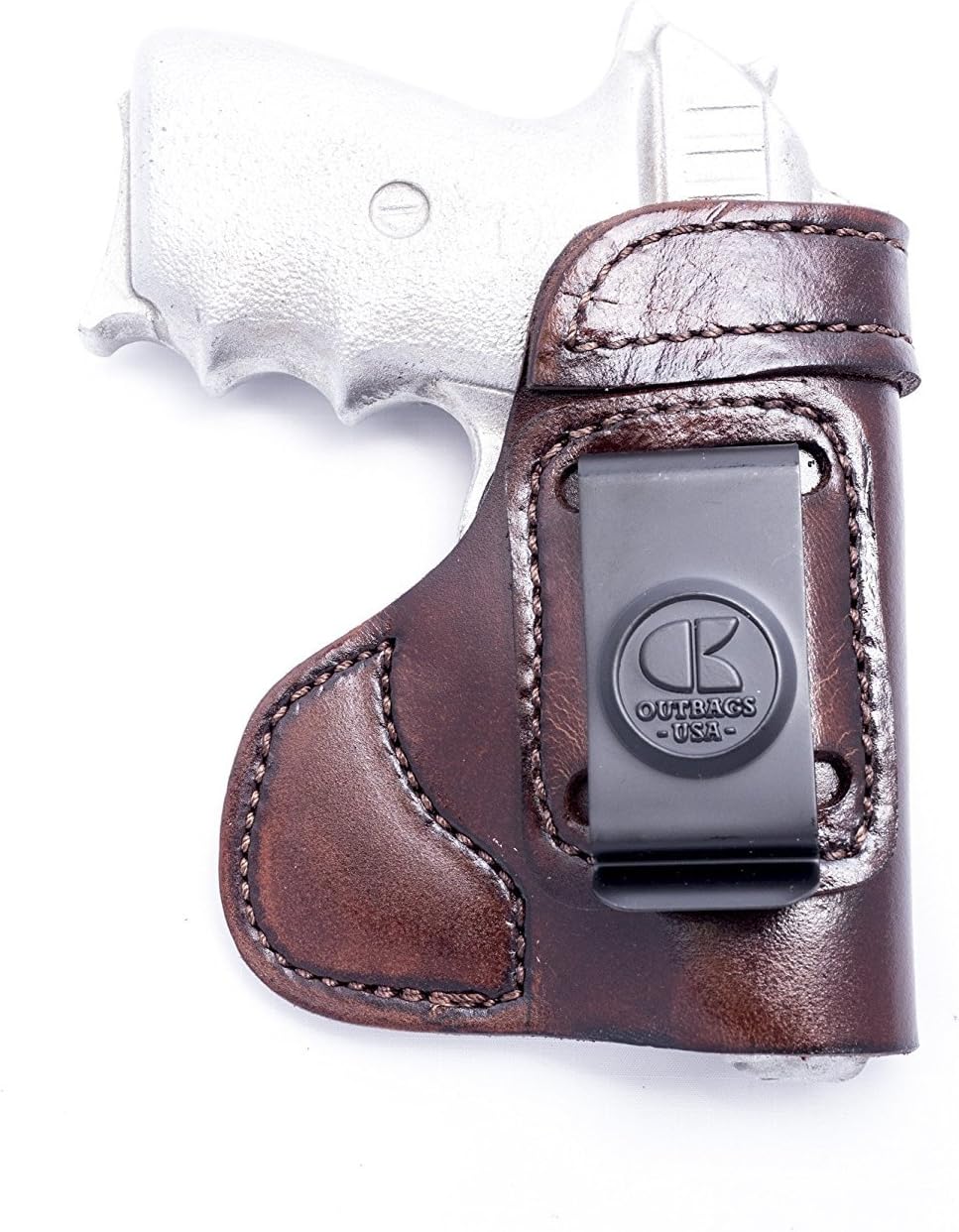 OUTBAGS USA Conceal Carry IWB Leather Gun Holster for Sig Sauer P232 .380 & .22LR. Full Grain Leather IWB Holster. Proudly Handcrafted in USA. (LS6P232)