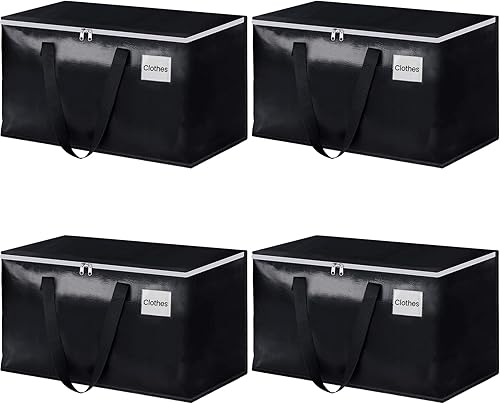 Miniatura 26 de Bolsas de mudanza StorageRight - Cajas de mudanza resistentes, contenedores de almacenamiento con cremallera, asas reforzadas y bolsillo