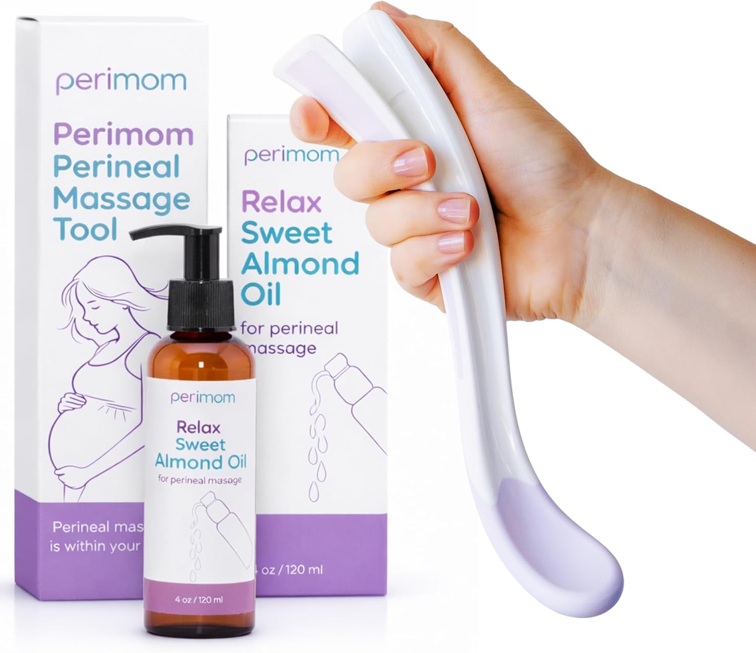 Perimom Perineal Massage kit (Perimom Perineal Massage Tool & Perineal Massage Oil)