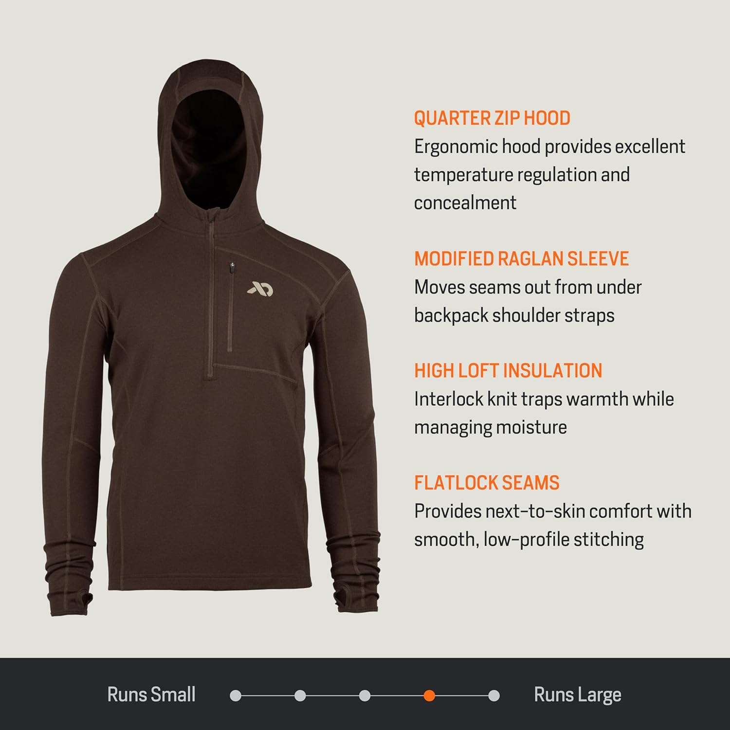 First Lite Men’s Kiln Hoody - Camo Merino Wool Base Layer, Midweight Thermal Cold Weather Hunting Gear for Men - Image 6