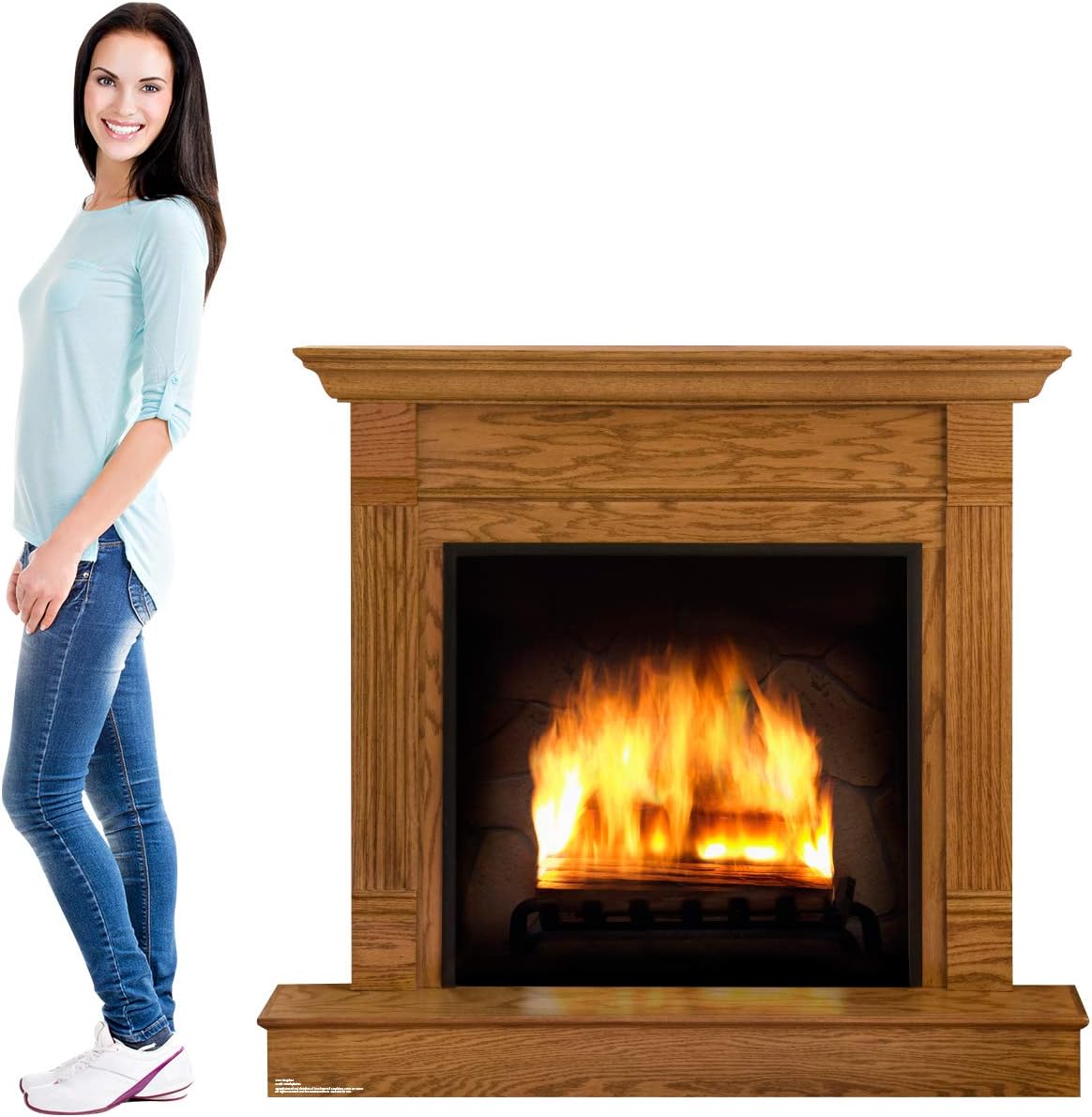 Cardboard People-Fireplace Life Size Cardboard Cutout Standup Fireplace One Size