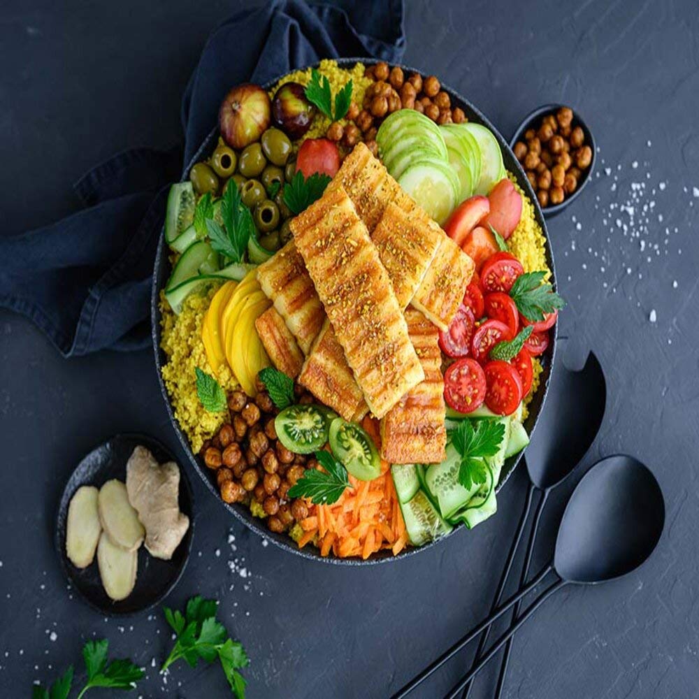 Sirtakis Halloumi Natur - 6x 1kg Vakuum - Pfannenkäse Pfanne Grillkäse Grill Ofenkäse Ofen 43% Fett i. Tr. mit Minze Schnittkäse Käse mikrobielles Lab Halal vegetarisch glutenfrei