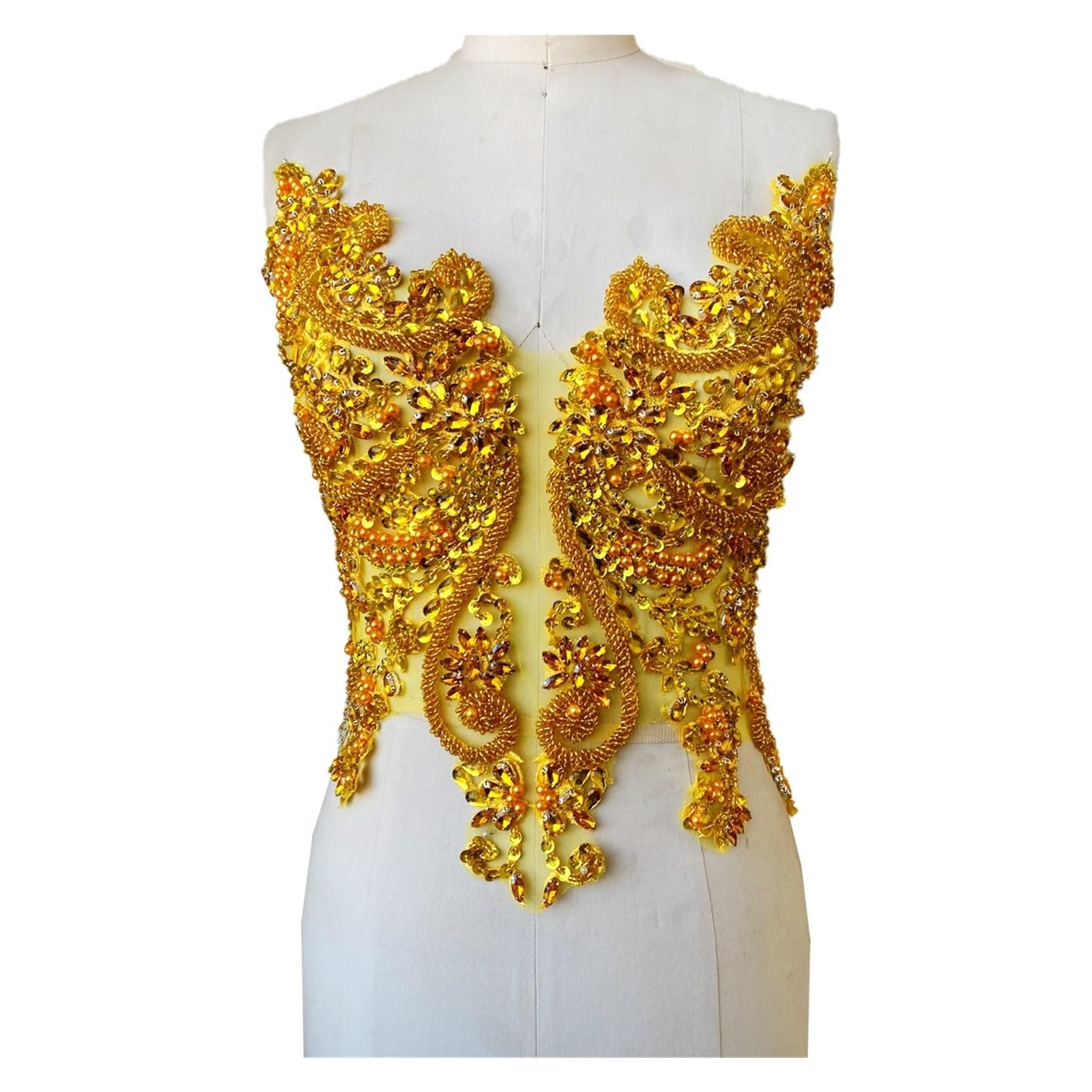 Koronkowe naszywki haftowane, Haft koralikowy koronkowa aplikacja Rhinestone cekiny wielokolorowy