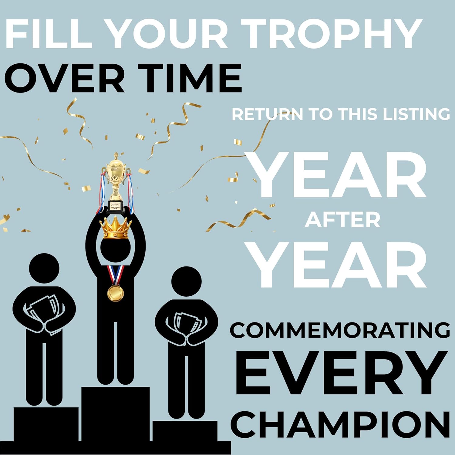 Alpha Awards Large Gold Metal Trophy Cup, with Custom Engraved Name Plates, Traveling Perpetual Corporate Award, 15.75 Inch Tall, for Sports, Tournaments, Championships, Competitions, Parties