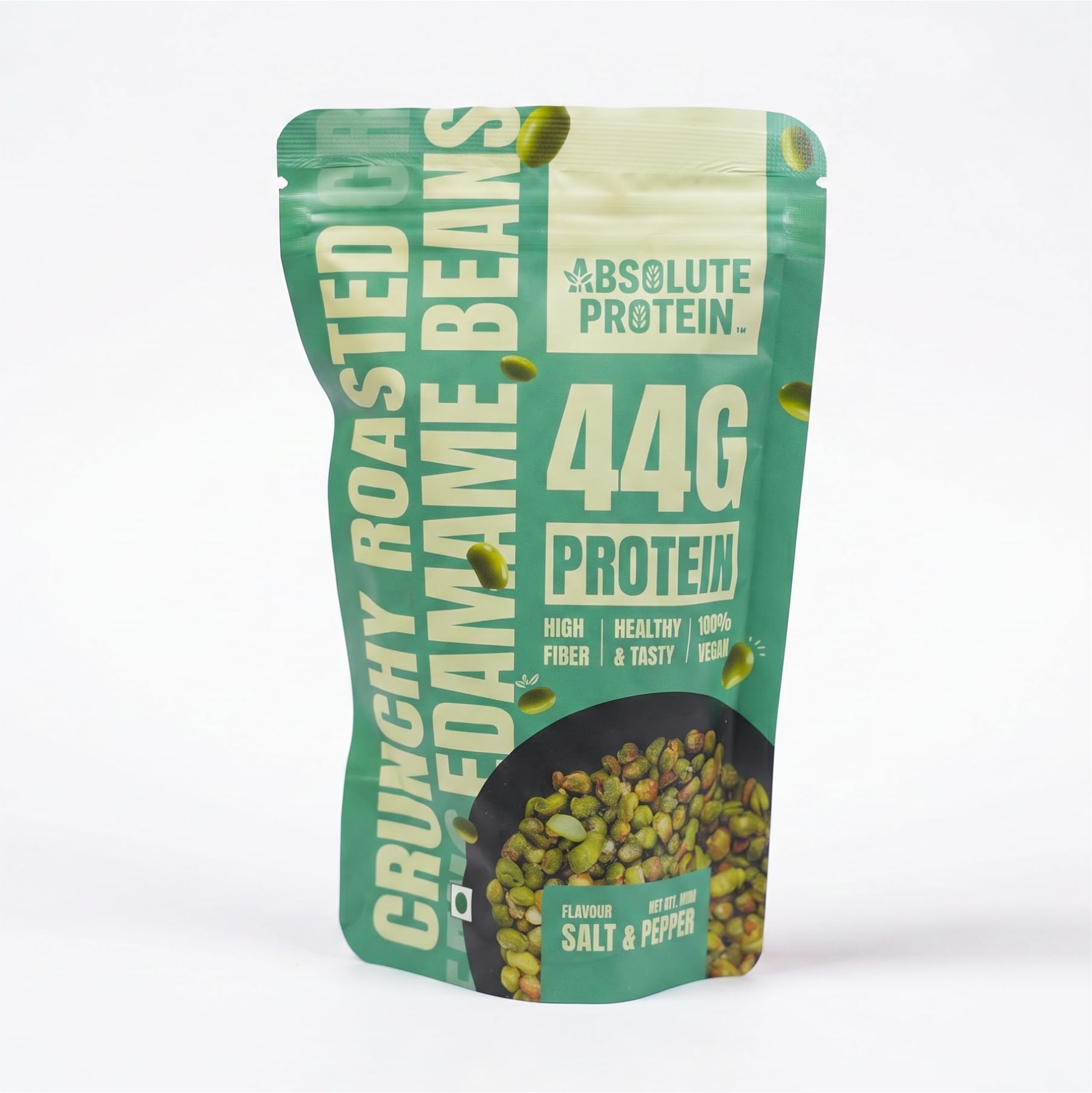 Absolute Protein Crunchy Roasted Edamame | 100% Veg Protein Snacks | Healthy Namkeen | salt & pepper Flavor Pack of 1-100gms-image-35